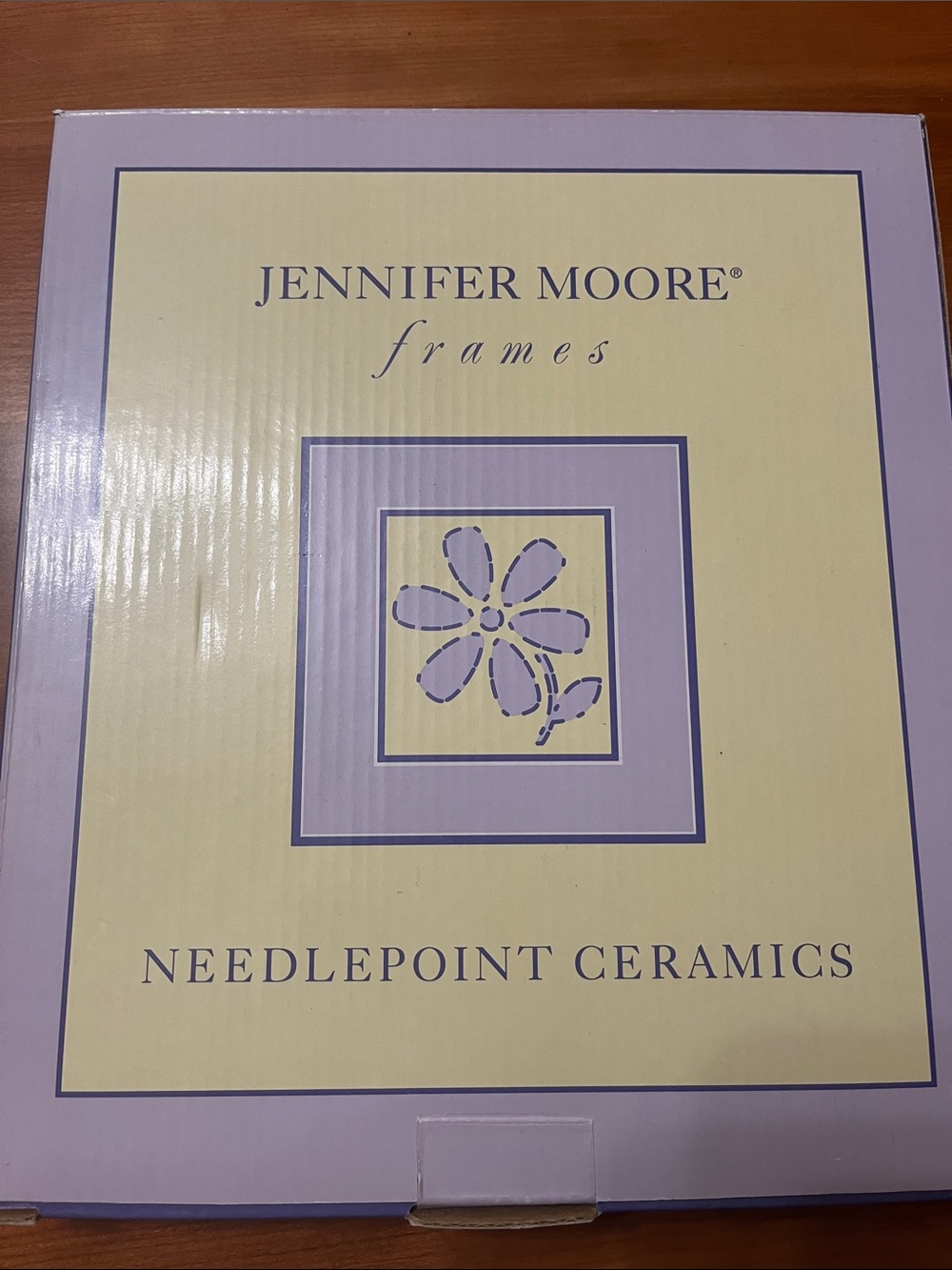 Jennifer Moore Lavender and Cream Ceramic Picture Frame
